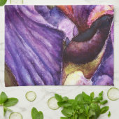 Belle Serviette De Cuisine Peinture Iris Violet (Plié)