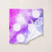 Belle serviette de Noël avec des flocons de neige (Gant de toilette)
