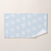 Belle serviette de Noël réglée dans bleu-clair (Serviette à main)