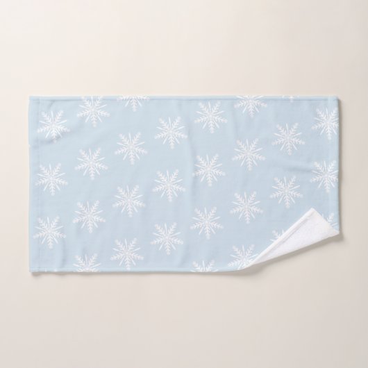 Belle serviette de Noël réglée dans bleu-clair (Serviette à main)