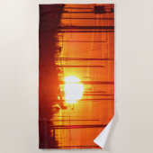 Belle serviette de plage de coucher de soleil oran (Devant)