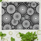 Belle serviette en noir et blanc rétro (Plié)