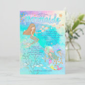 Belle Sirène Anniversaire Invitation (Debout devant)