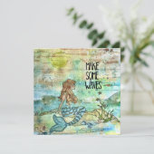 Belle Sirène Faire Quelques Vagues Carte De Vacanc (Debout devant)