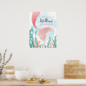 Belle Sirène Fille Anniversaire Affiche (Cuisine)