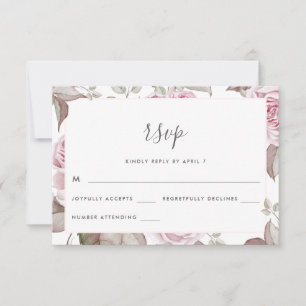 Belle Soft Blush Roses Mariage Rsvp