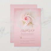 Belle Soft rose Rose humide élégant mariage RSVP (Devant / Derrière)