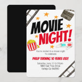 Belle soirée cinéma film anniversaire invitation (Devant / Derrière)