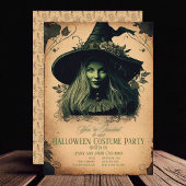Belle sorcière Halloween Invitation à deux côtés