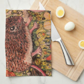 Belle souris avec fleurs Torchons de cuisine (Quart Plié)