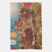 Belle souris avec fleurs Torchons de cuisine (Vertical)