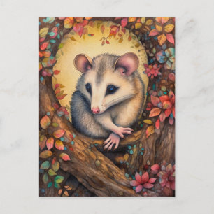 Belle Souris Dans La Forêt D'Automne Carte Postale