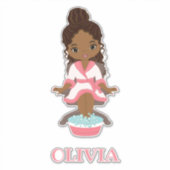 Belle Spa afro-américaine Girl Vinyl Sticker (Devant)