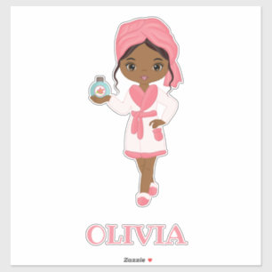 Belle Spa afro-américaine Girl Vinyl Sticker