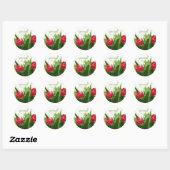 Belle ! Stickers Tulipes rouges et blanches (Feuille)