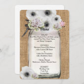 Belle, Succulents & Fleurs sur Burlap Menu (Devant / Derrière)