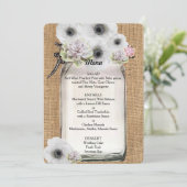 Belle, Succulents & Fleurs sur Burlap Menu (Debout devant)