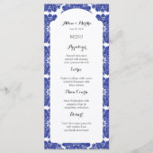 Belle Suite de menu Mariage Baroque Bleu & Blanc (Devant)
