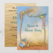Belle, Sweet sixteen, Plage Party Invitation (Devant / Derrière)