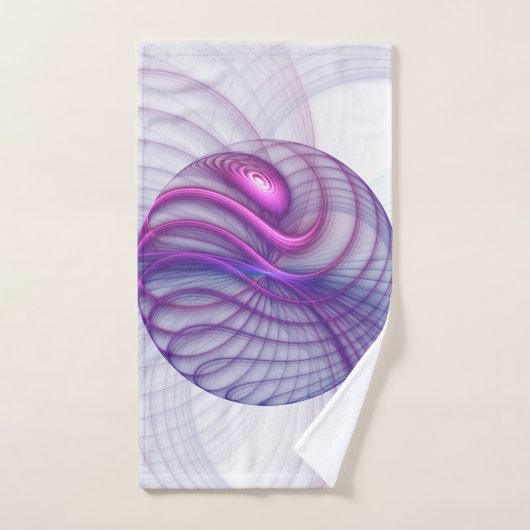 Belle Swing Moderne Art Fractal Abstrait Rose (Serviette à main)