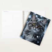 Belle Tabby Gris Chat dans la neige (Devant avec enveloppe)