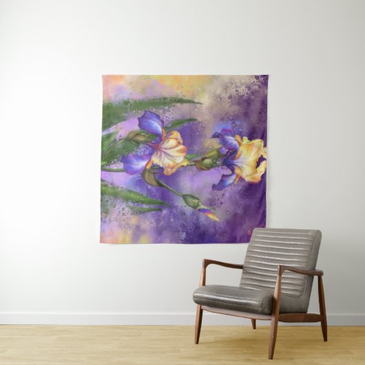 Belle Tapisserie Fleurs Iris (En situation (horizontale))