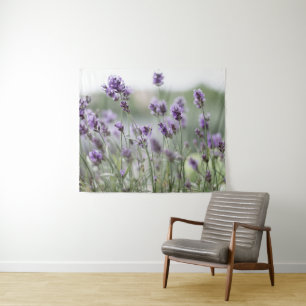 Belle tapisserie violette de champ de lavande