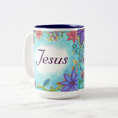 Belle tasse avec l'écriture sainte de Jésus (Devant gauche)