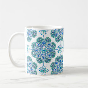 Belle tasse bleue et verte