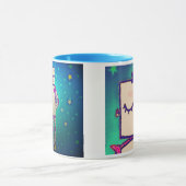 Belle tasse de café de robot de fille (Centre)