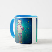 Belle tasse de café de robot de fille (Devant gauche)