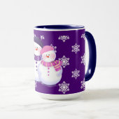 Belle tasse de couples de bonhomme de neige (Devant droit)