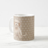 Belle tasse de peintures de chien de Labradoodle (Devant gauche)