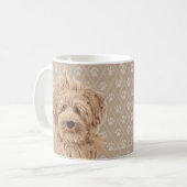 Belle tasse de peintures de chien de Labradoodle (Devant gauche)