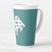 Belle tasse en latte feuille tendance (Angle droit)