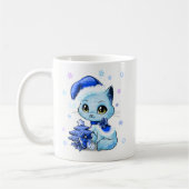 Belle tasse tirée par la main de chat de Noël par (Gauche)