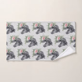 Belle tête de cheval noir Portrait d'aquarelle (Serviette à main)