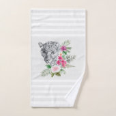 Belle tête léopard avec des rayures grises (Serviette à main)