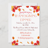 Belle Thanksgiving Feuilles d'automne Invitation (Devant)