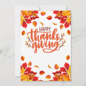 Belle Thanksgiving Feuilles d'automne Invitation (Dos)