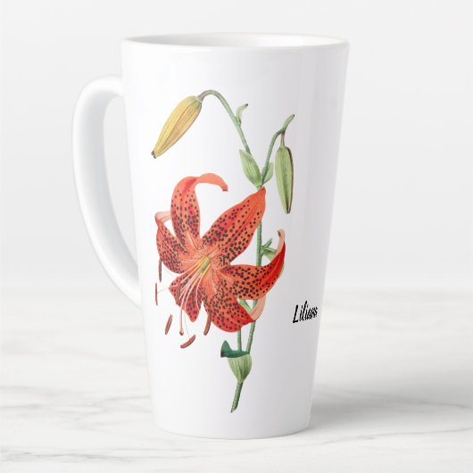 Belle Tigre Rouge Lily Floral Coffee Mug (Angle gauche)