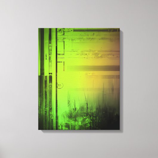 Belle toile d'art abstraite verte AI (Recto)