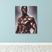 Belle toile musculaire Black Man Impression (Insitu (Plancher de Bois))