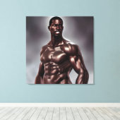 Belle toile musculaire Black Man Impression (Insitu (Plancher de Bois))