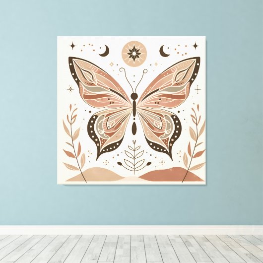 Belle toile papillon Mur Art (Insitu (Plancher de Bois))