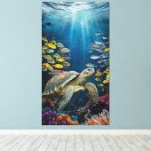 Belle Tortue, Poisson et Plantes de mer toile Impr (Insitu (Plancher de Bois))
