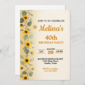 Belle Tournesol Invitation fête d'anniversaire (Devant / Derrière)