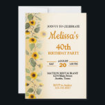 Belle Tournesol Invitation fête d'anniversaire<br><div class="desc">Joli tournesol,  toute invitation d'anniversaire d'âge,  changer le texte vous-même lorsque vous commandez</div>