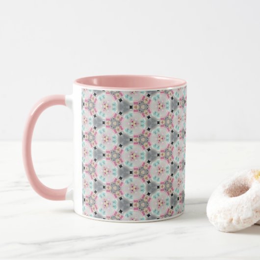 Belle, Tranquille, Retro, Motif De Café Mug (Avec donut)