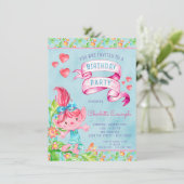 Belle Troll Invitations de fête d'anniversaire (Debout devant)